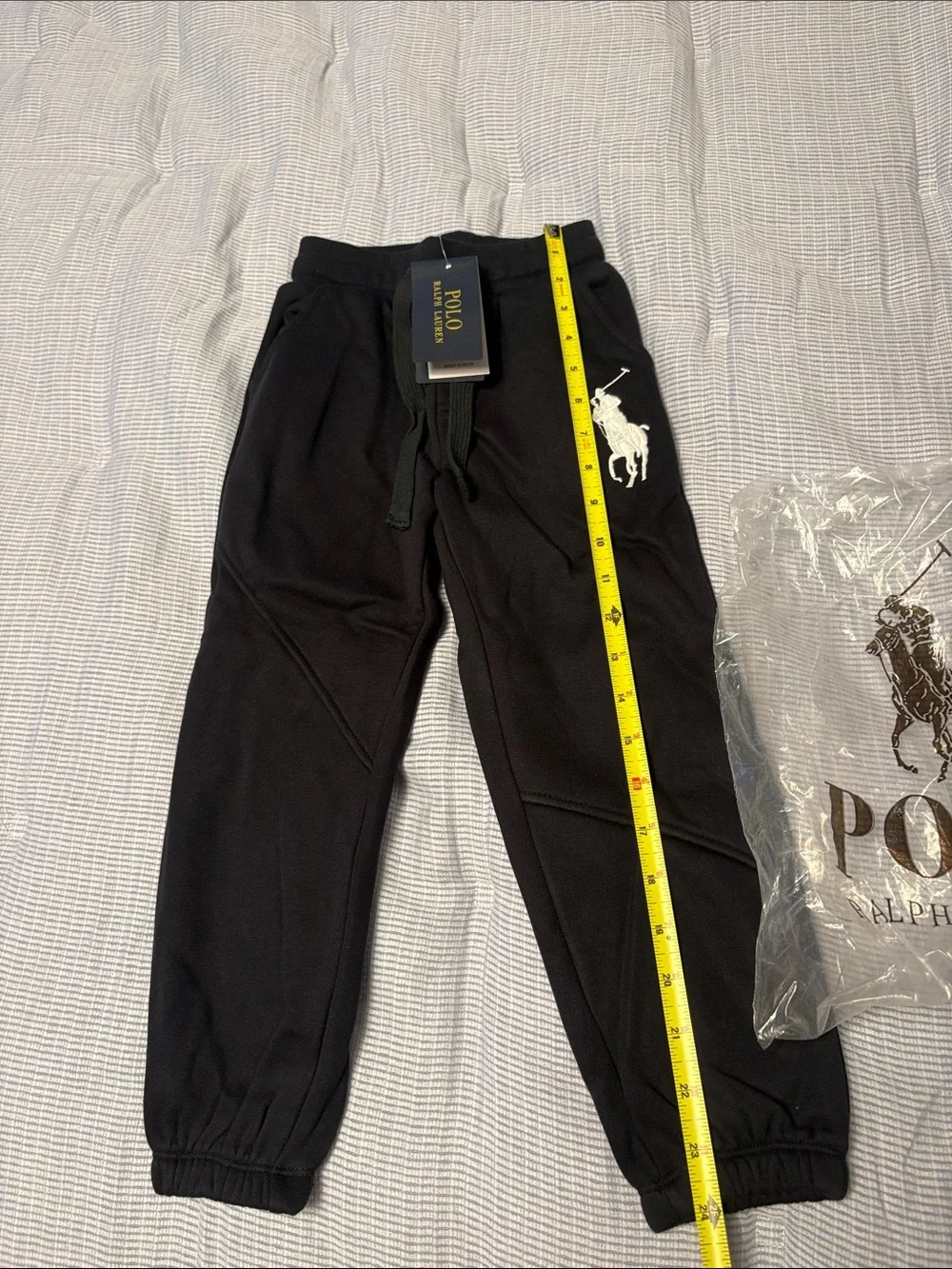 Polo by Ralph Lauren Black Boys Joggers with White Polo Logo